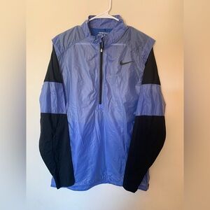 Nike Golf Mens Size Large Hyperadapt Wind Jacket Blue Half 1/2 Zip 585773